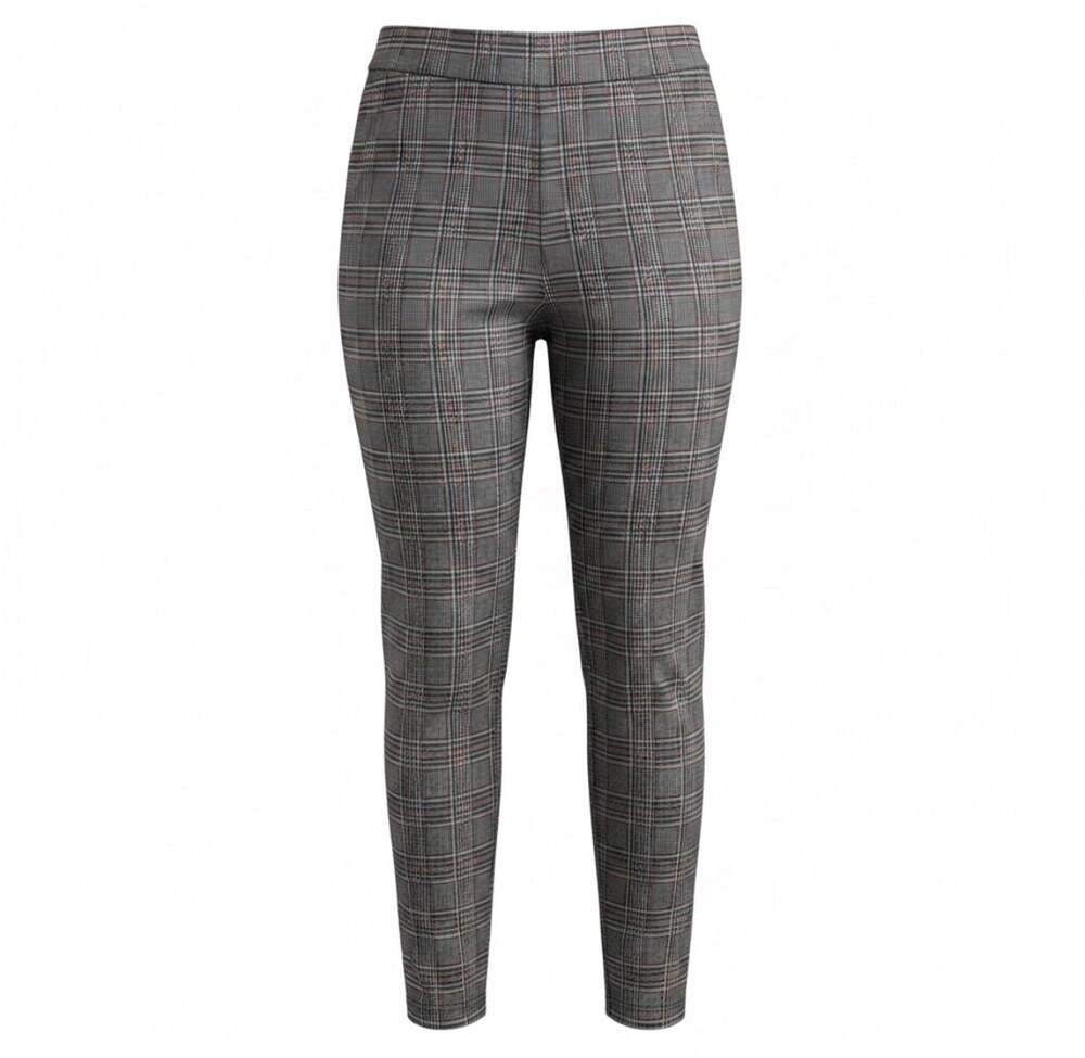 Soho Apparel Ltd. Ankle Length Plaid Ponte Knit Pants